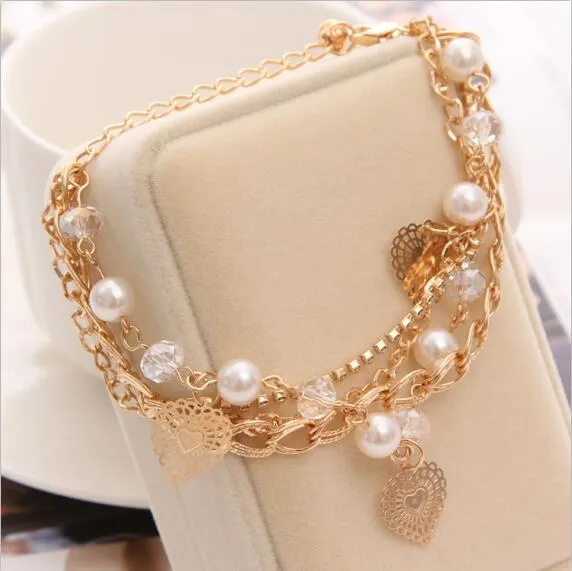 MINHIN Sweety Butterfly Decoration Charming Bracelet For Girl New Design Multi Layers Chain Bracelet Perfect Banquet Accessory