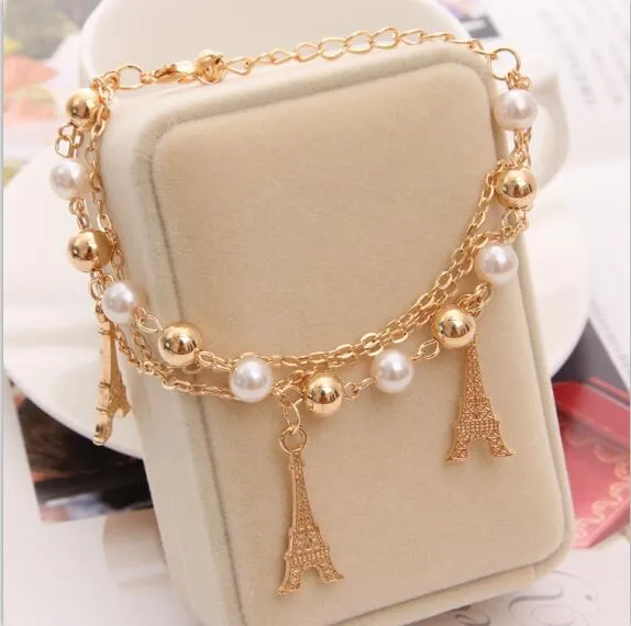 MINHIN Sweety Butterfly Decoration Charming Bracelet For Girl New Design Multi Layers Chain Bracelet Perfect Banquet Accessory