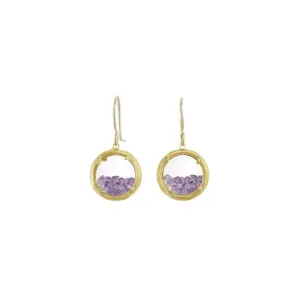 Mini Amethyst Vermeil Shaker Earrings
