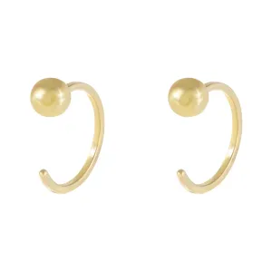 Mini Ball Threader Hoop Earring 14K