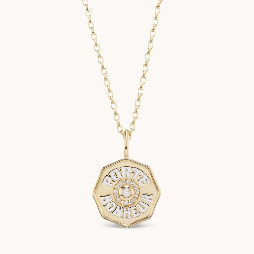 Mini Diamond Halo Porte Bonheur Pearl