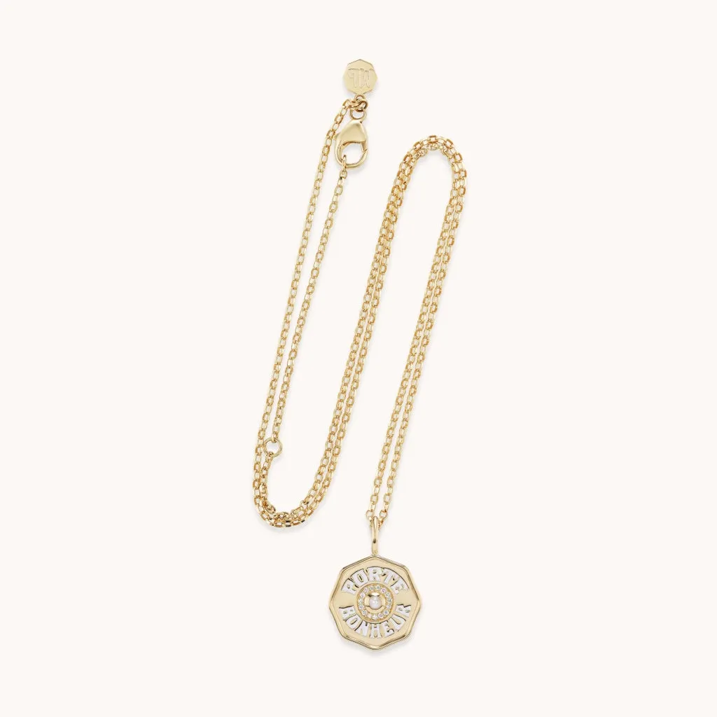 Mini Diamond Halo Porte Bonheur Pearl