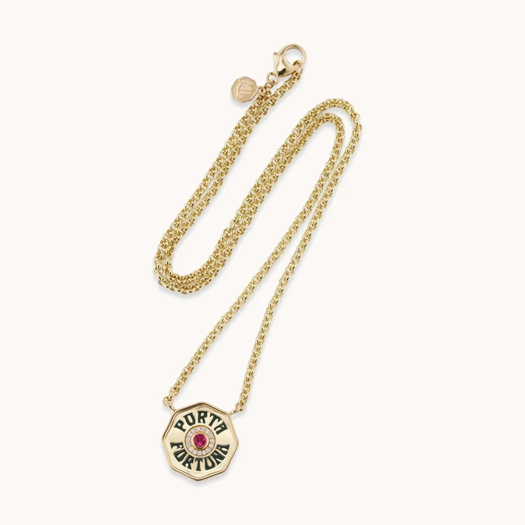 Mini Porta Fortuna Necklace Pink Tourmaline