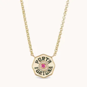 Mini Porta Fortuna Necklace Pink Tourmaline