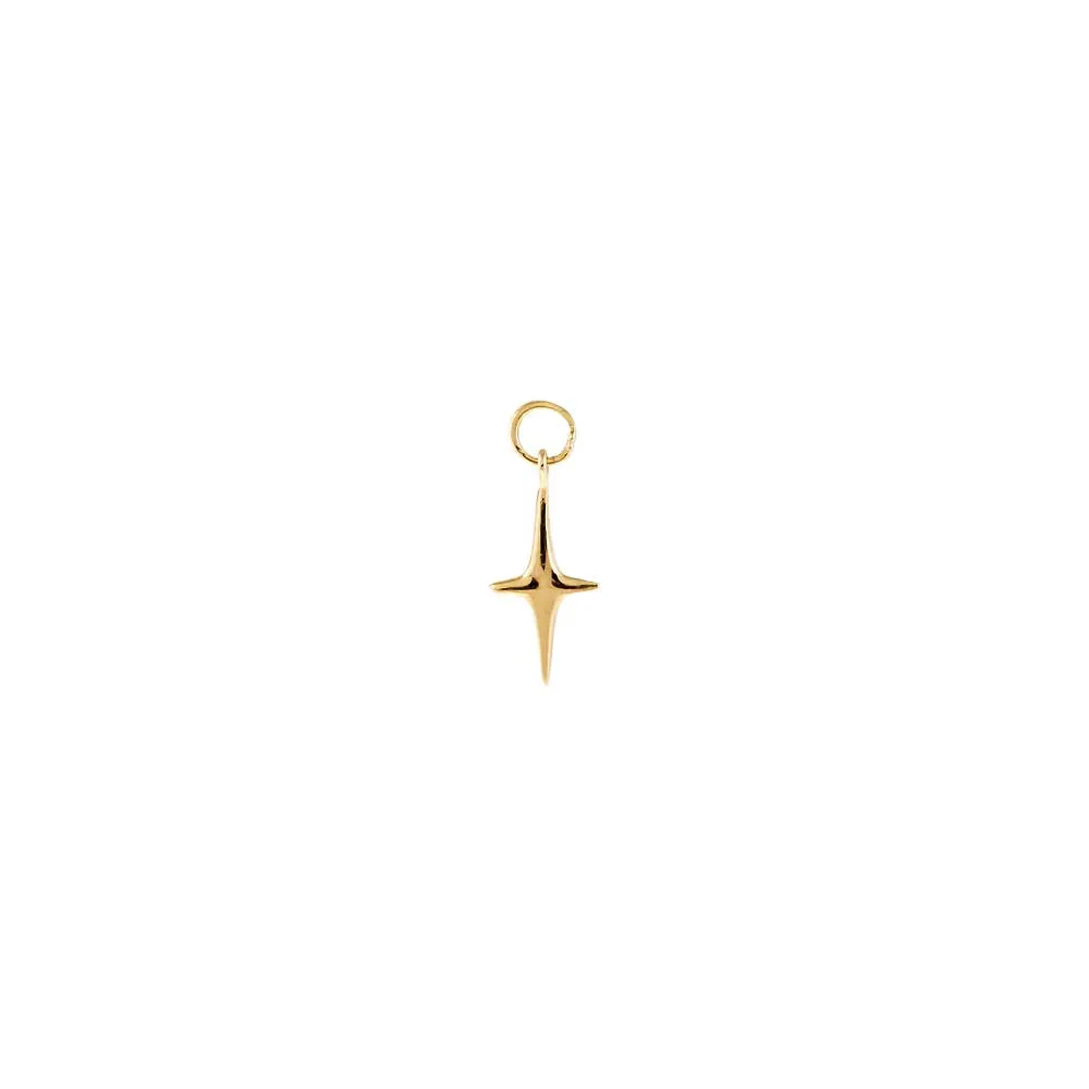Mini Solid Starburst Charm 14K
