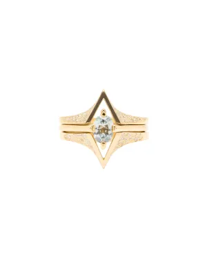 Minimalist Arc   Spire Pavé Stacked Ring Set