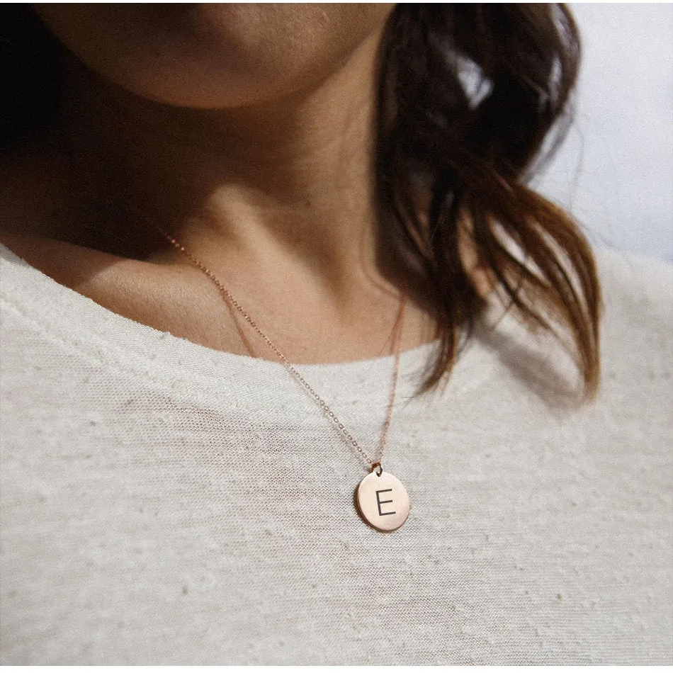 MINIMALIST INITIAL COIN NECKLACE
