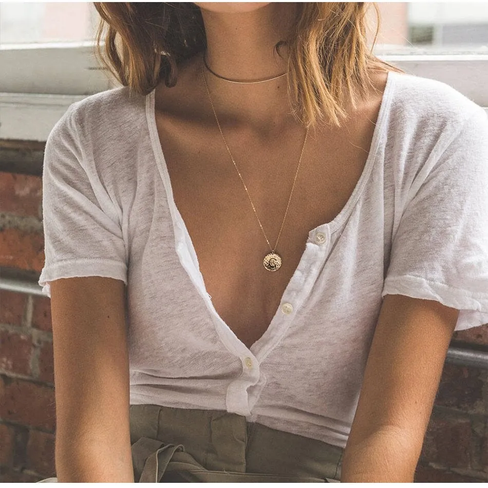 MINIMALIST INITIAL COIN NECKLACE