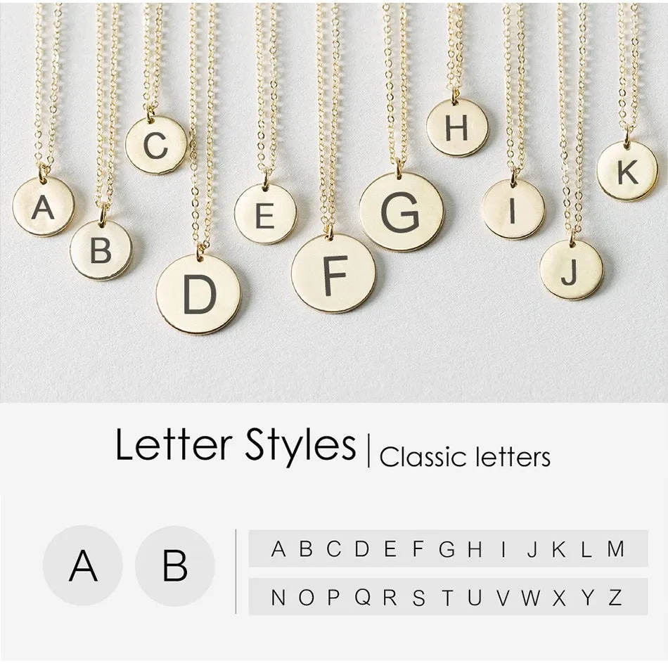 MINIMALIST INITIAL COIN NECKLACE