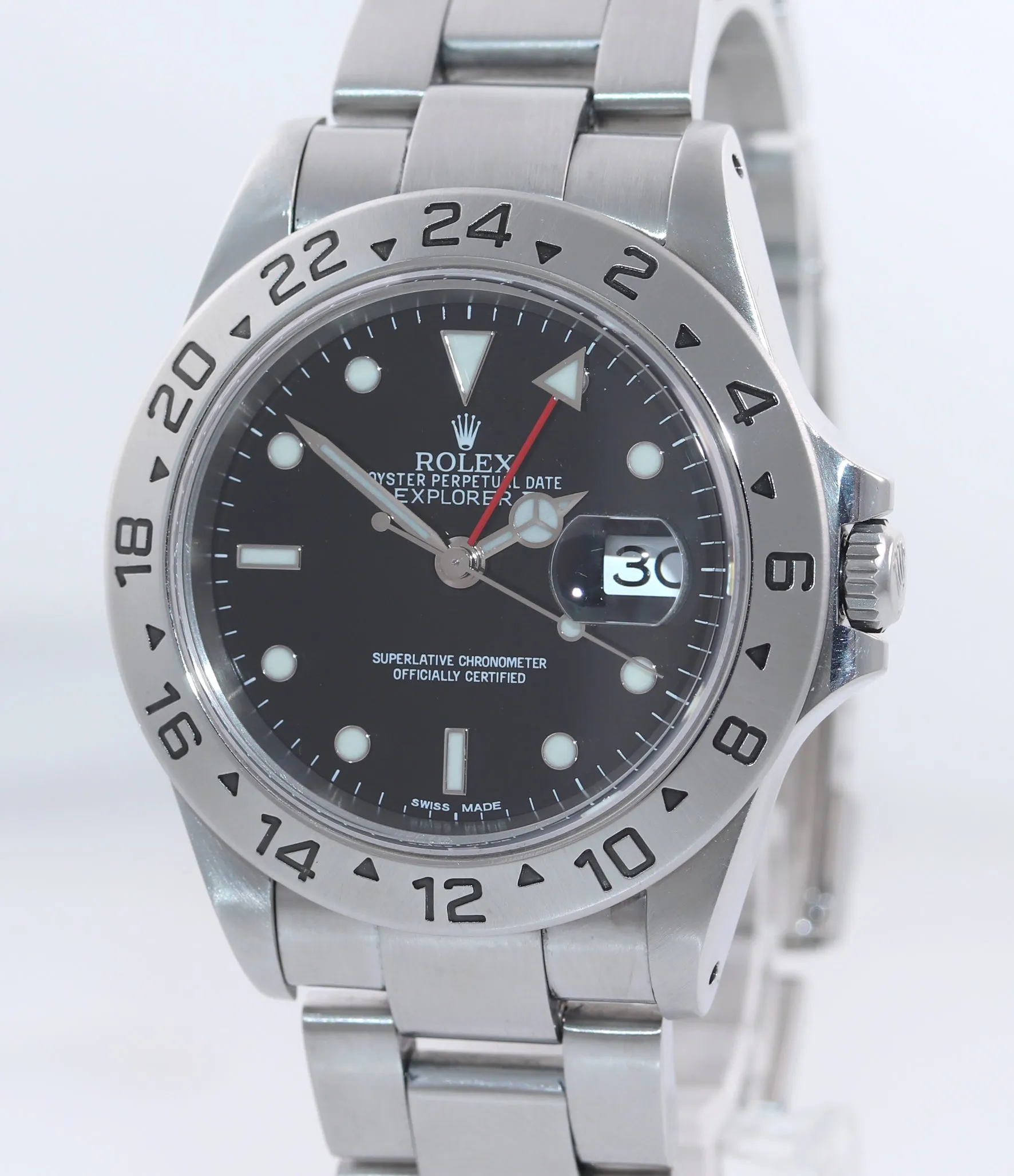 MINT 2001 Rolex Explorer II 16570 Black Date GMT 40mm Oyster Watch Box