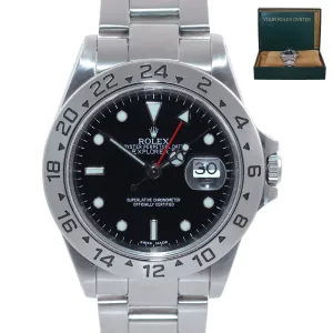 MINT 2001 Rolex Explorer II 16570 Black Date GMT 40mm Oyster Watch Box