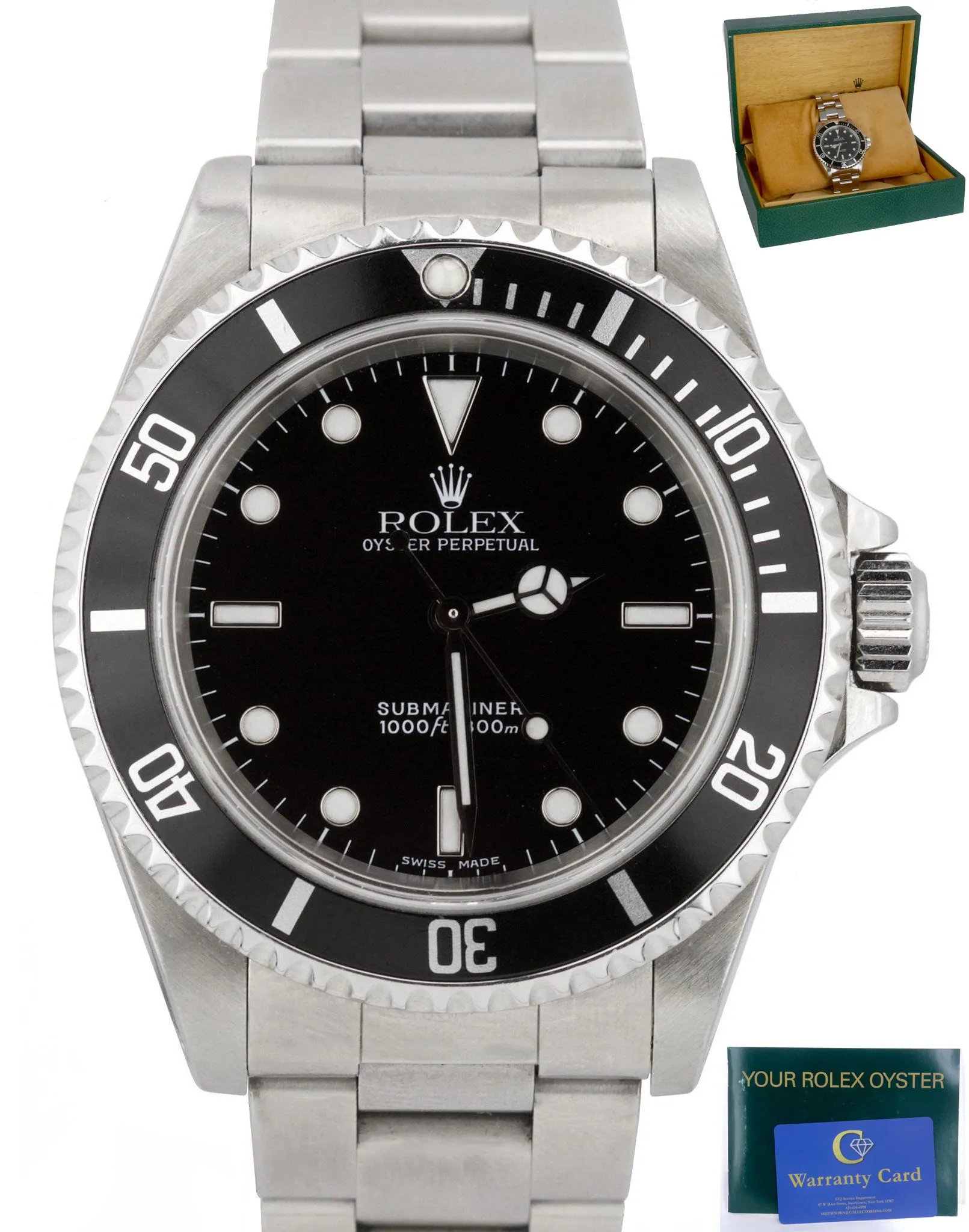 MINT 2001 Rolex Submariner No-Date 14060 M P Stainless Black Dive 40mm Watch