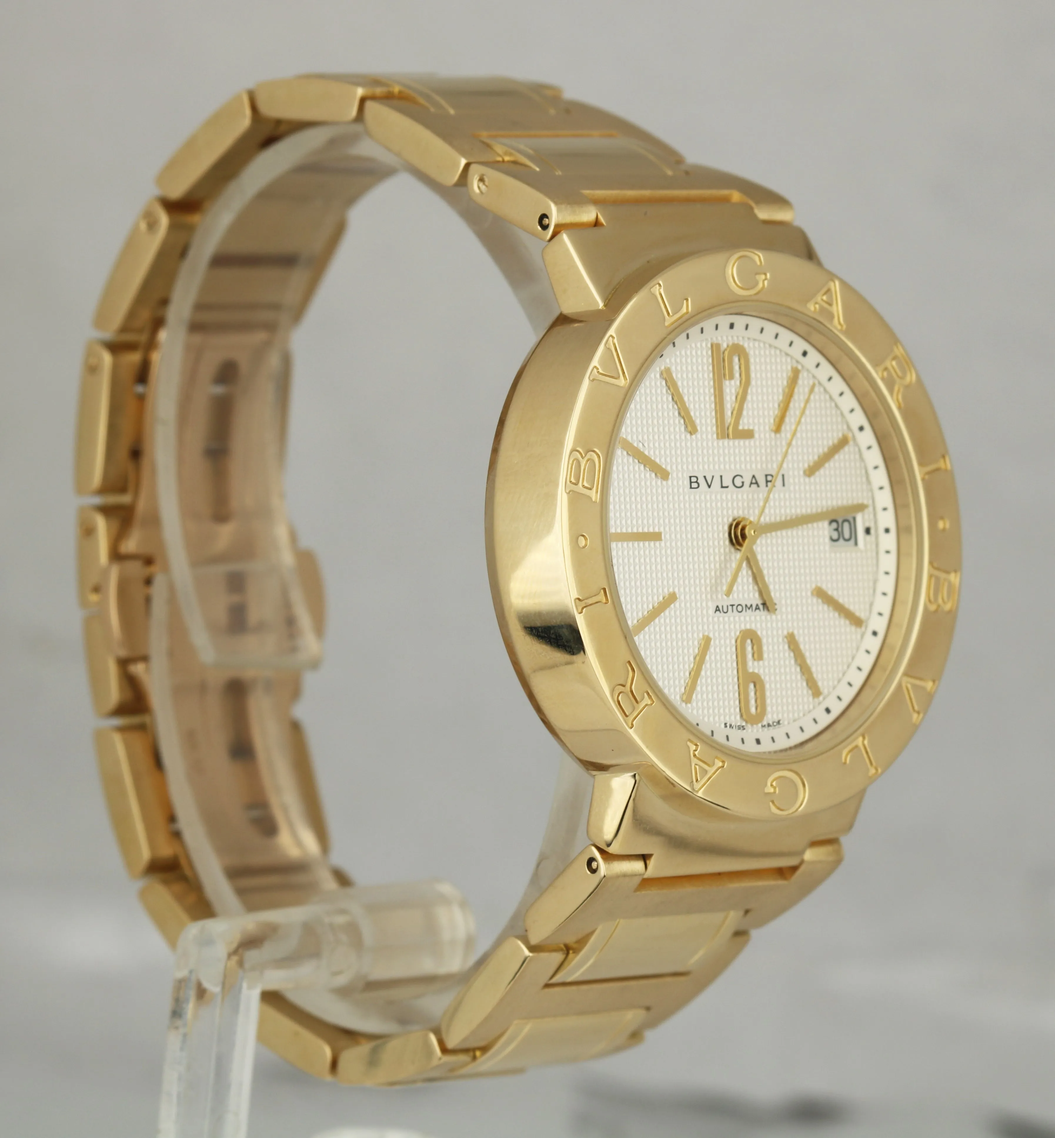 MINT BVLGARI Bulgari Diagono Automatic BB 38 GG 18K Yellow Gold 38mm Watch