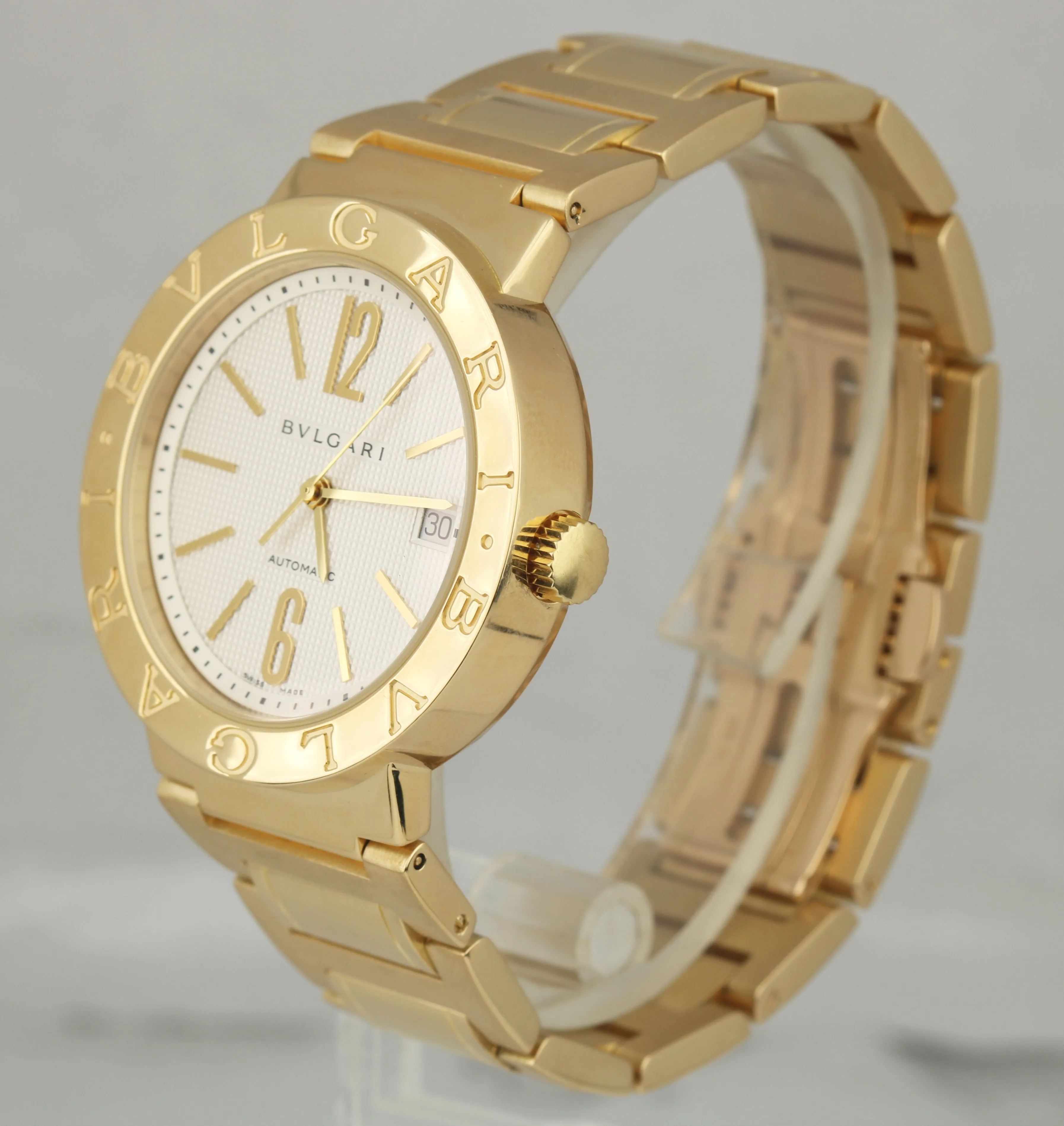 MINT BVLGARI Bulgari Diagono Automatic BB 38 GG 18K Yellow Gold 38mm Watch