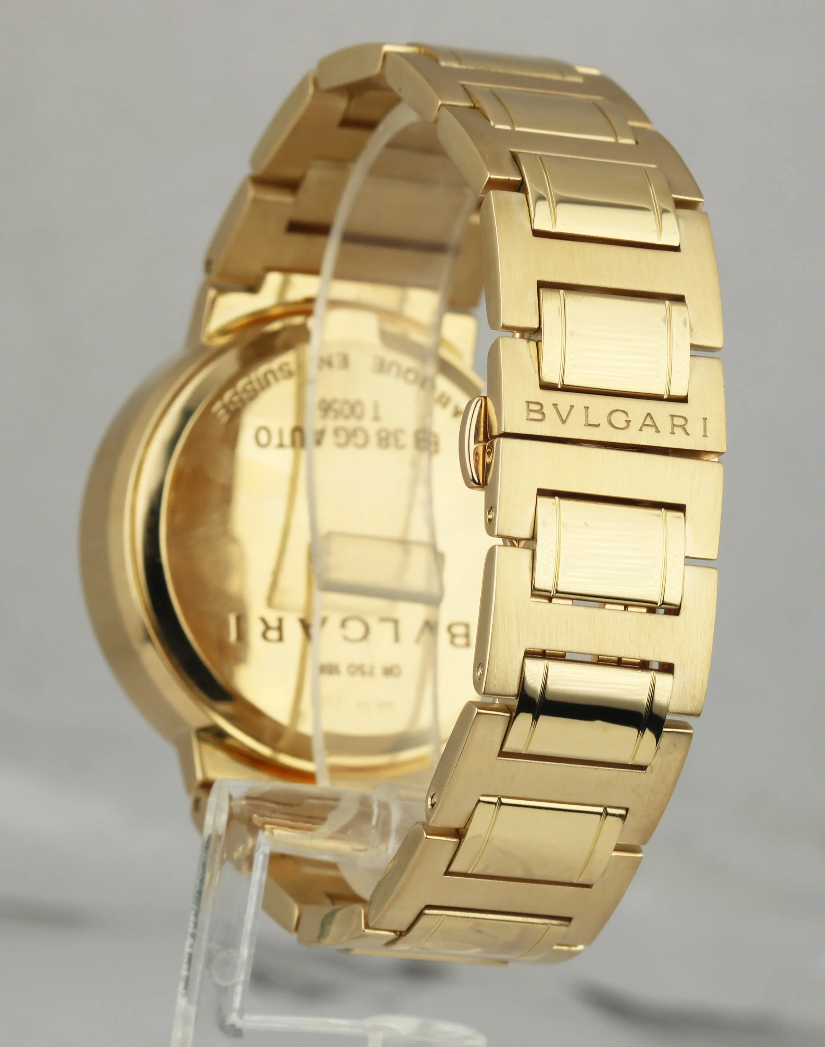 MINT BVLGARI Bulgari Diagono Automatic BB 38 GG 18K Yellow Gold 38mm Watch