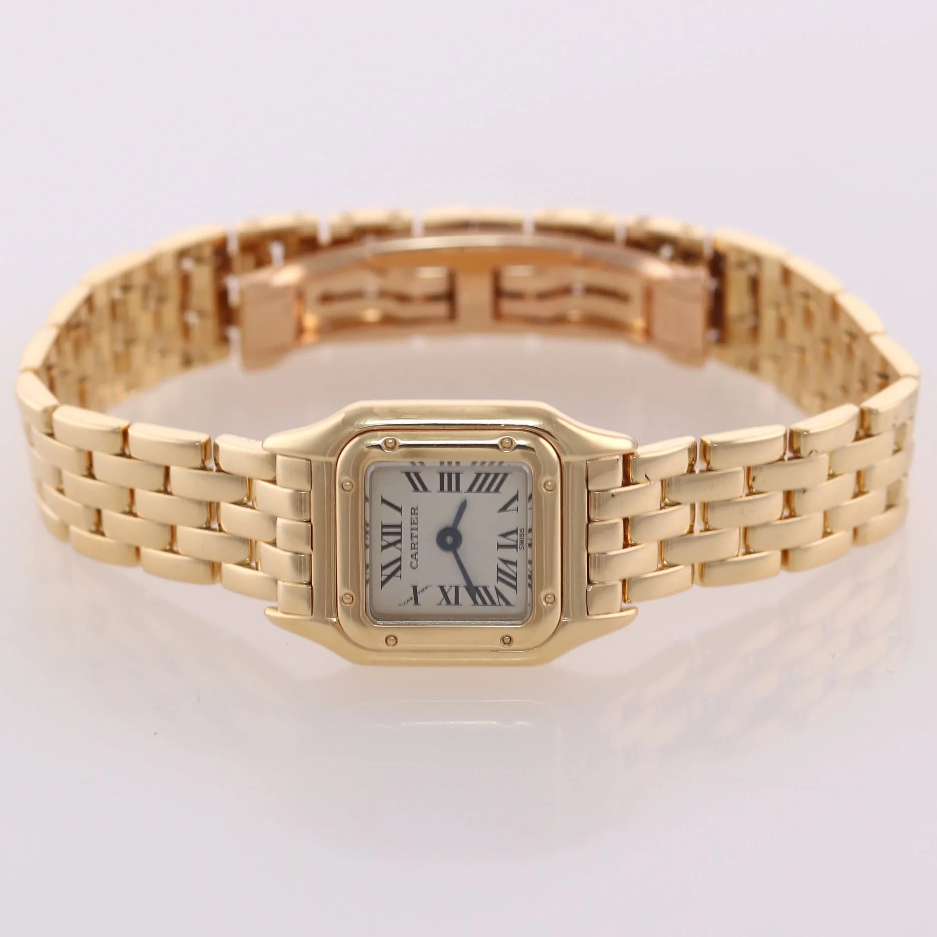 MINT Ladies Cartier Mini Panthere 1130 18K Yellow Gold Ivory Roman Quartz Watch