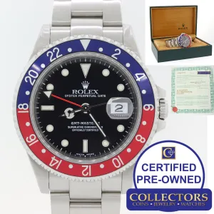 MINT PAPERS Rolex GMT Master 2 16710 Steel Pepsi Oyster 40mm SEL Watch Box