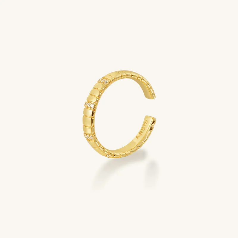 Mix and Match Thin Snake Chain Pattern Open Ring