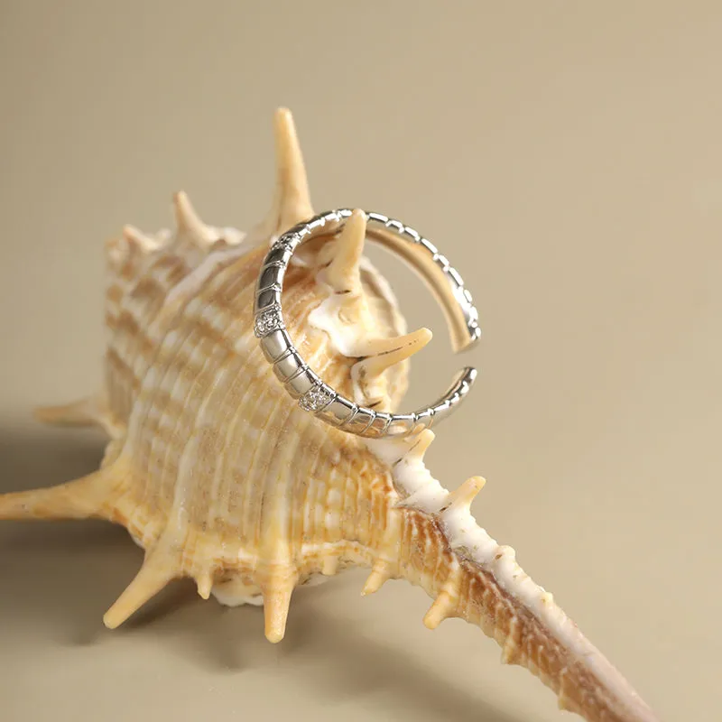 Mix and Match Thin Snake Chain Pattern Open Ring