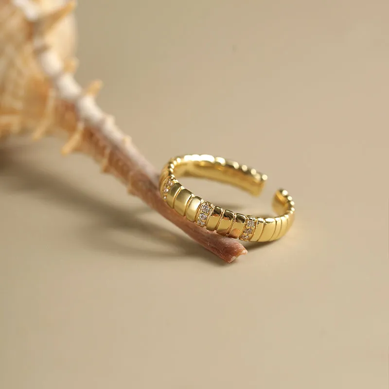 Mix and Match Thin Snake Chain Pattern Open Ring