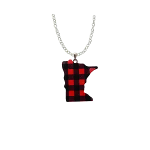 MN Lumberjack Plaid Large Necklace 4597X