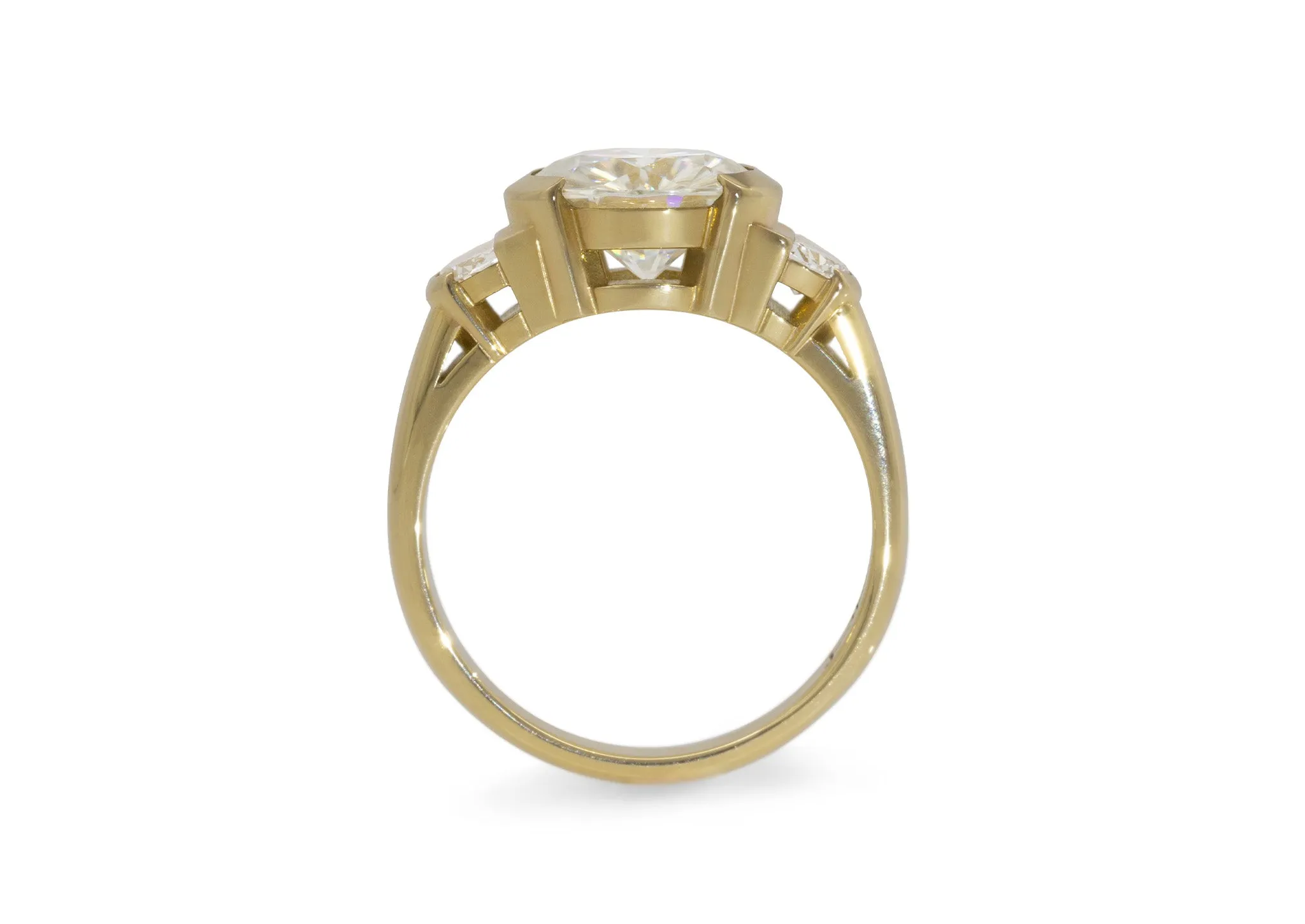 Moon Fire Engagement Ring, Yellow Gold