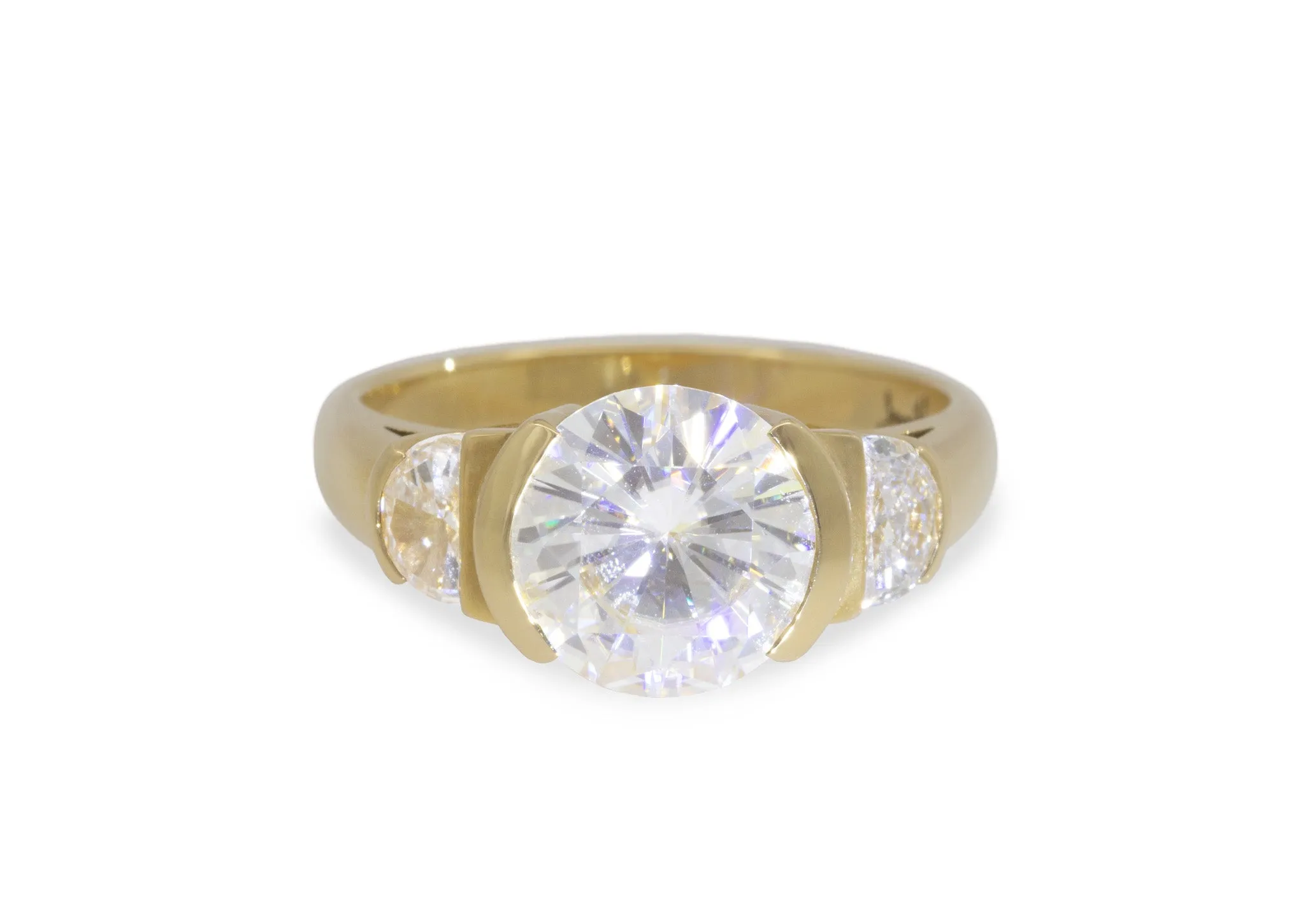 Moon Fire Engagement Ring, Yellow Gold