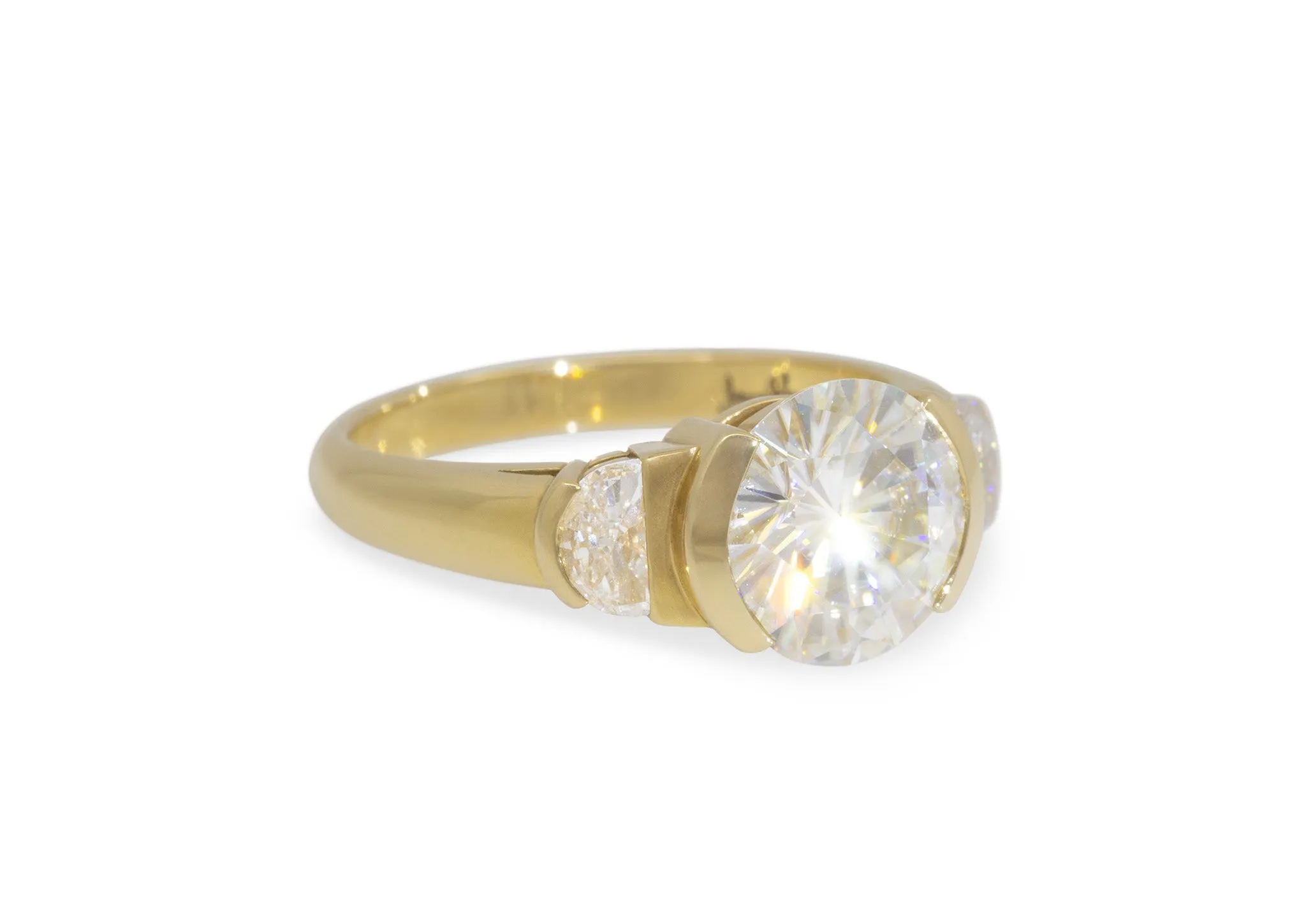 Moon Fire Engagement Ring, Yellow Gold