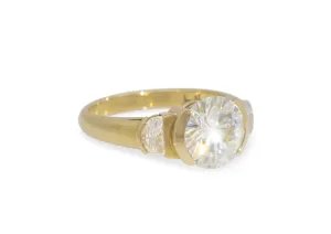 Moon Fire Engagement Ring, Yellow Gold