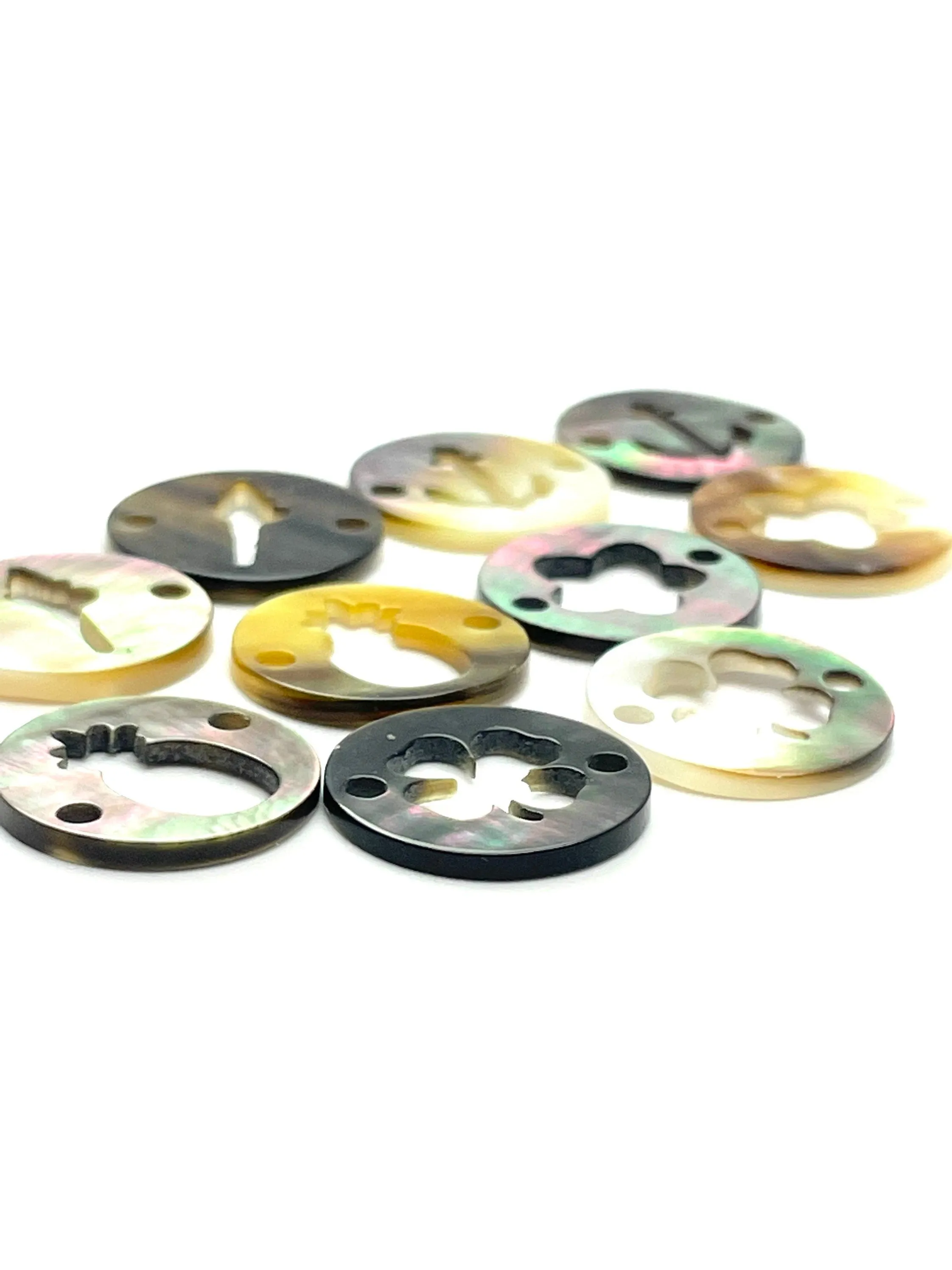 Mother of Pearl coin shapes beads
