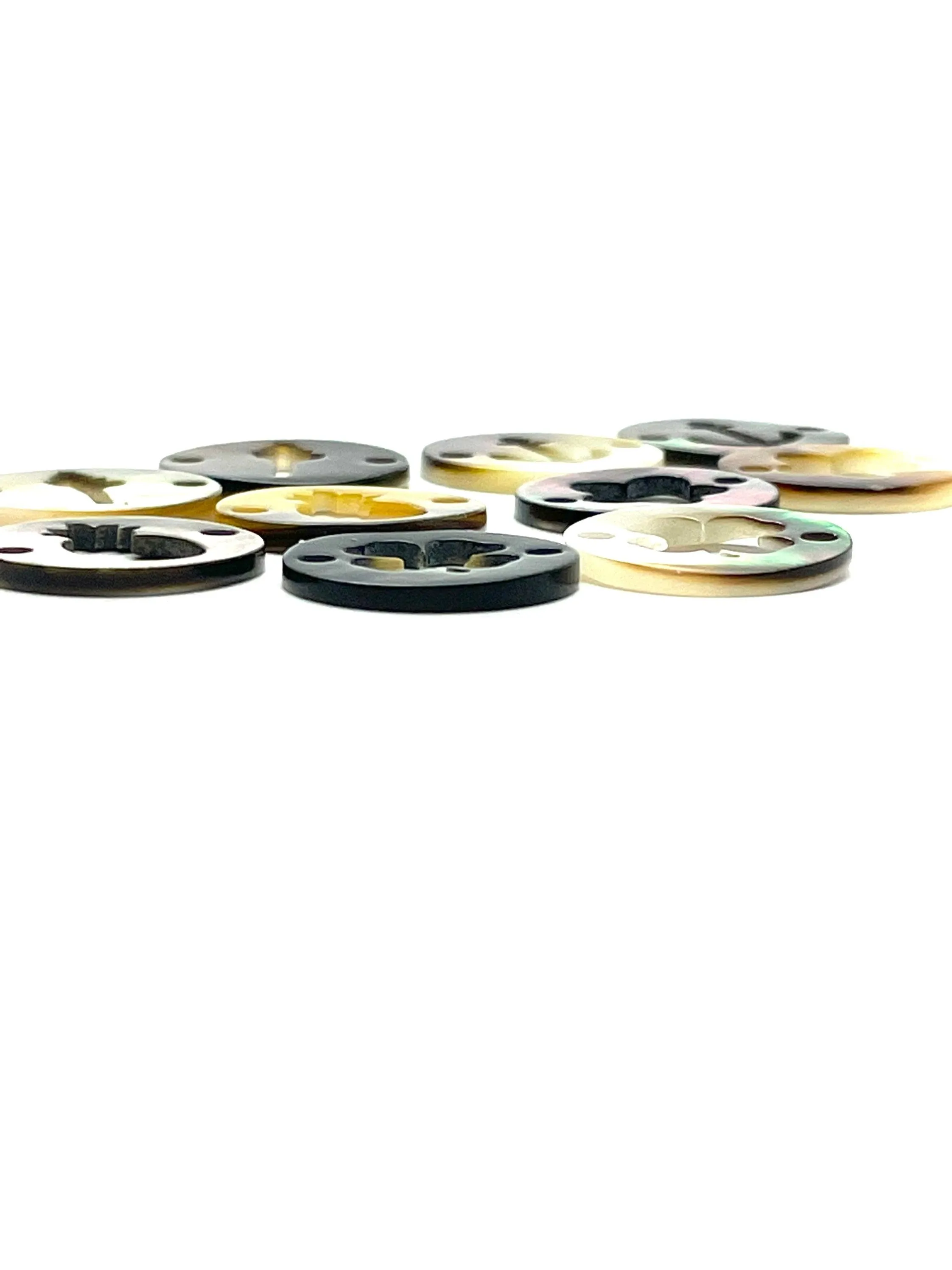 Mother of Pearl coin shapes beads