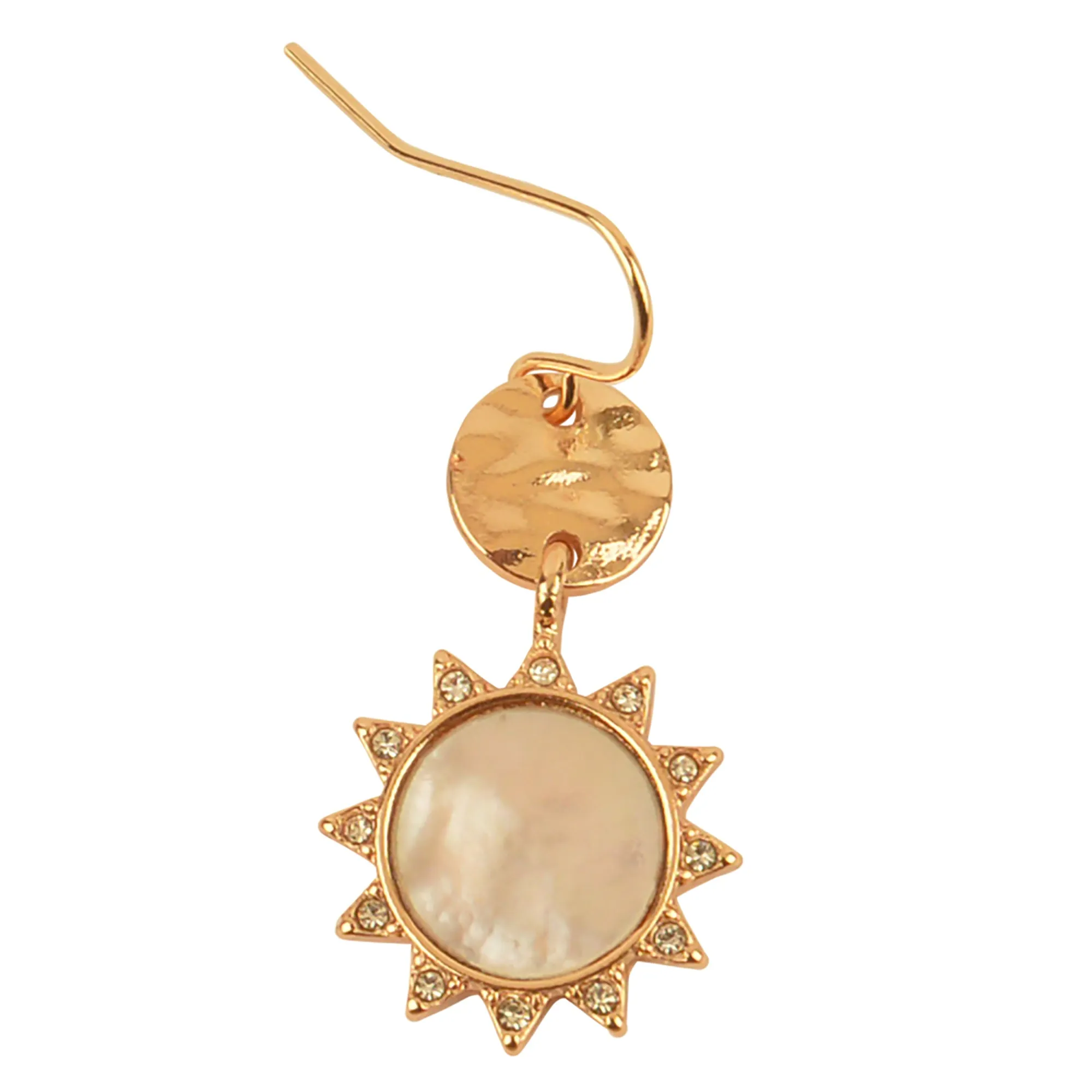 Mother Of Pearl Crystal Sun Drop Earrings
