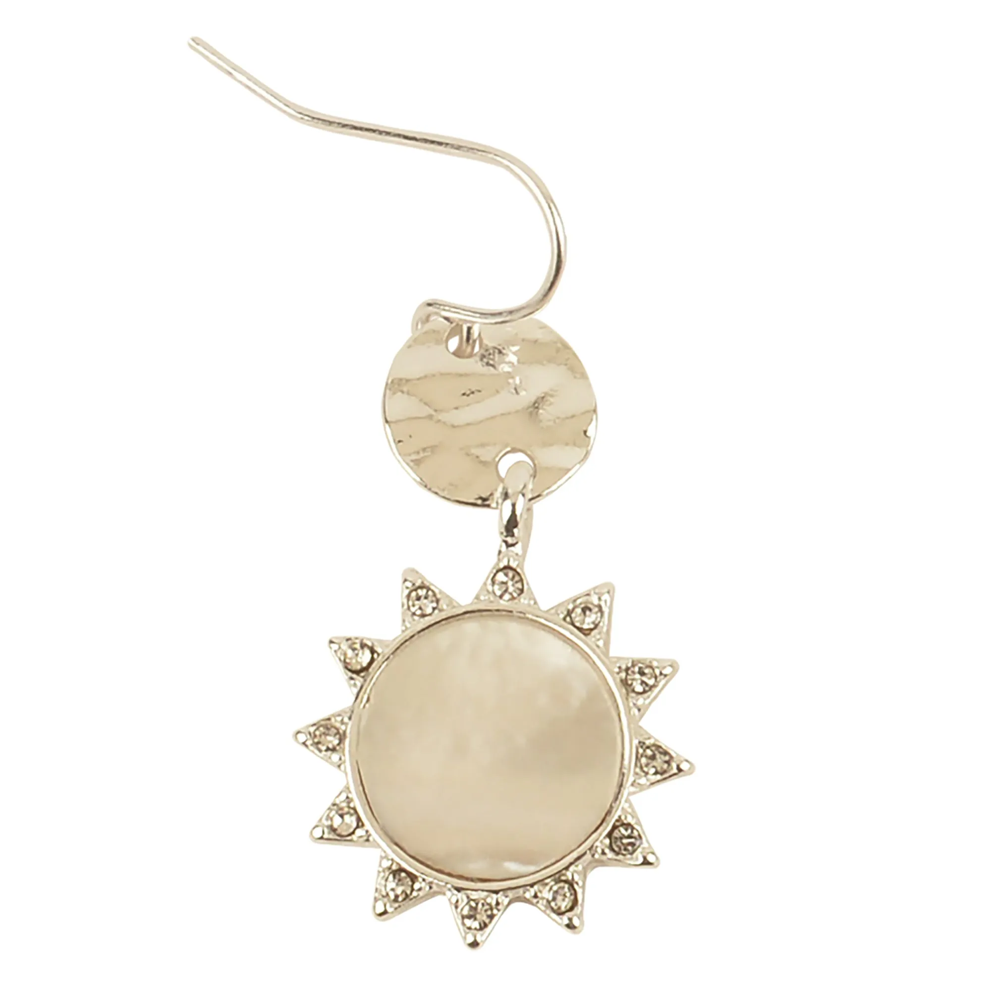 Mother Of Pearl Crystal Sun Drop Earrings