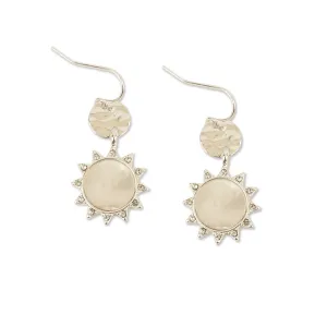 Mother Of Pearl Crystal Sun Drop Earrings