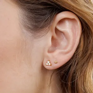 Mother of Pearl Trio Cluster Studs