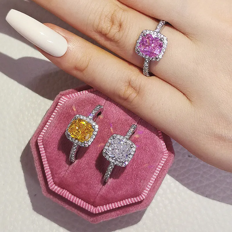 Multicolour Cubic Zirconia Wedding Rings