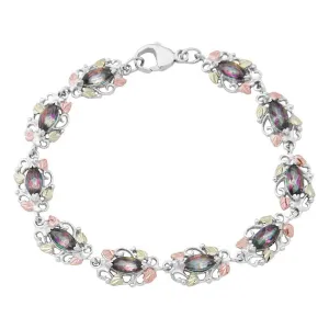 Mystic Fire Topaz Tennis - Sterling Silver Black Hills Gold Bracelet