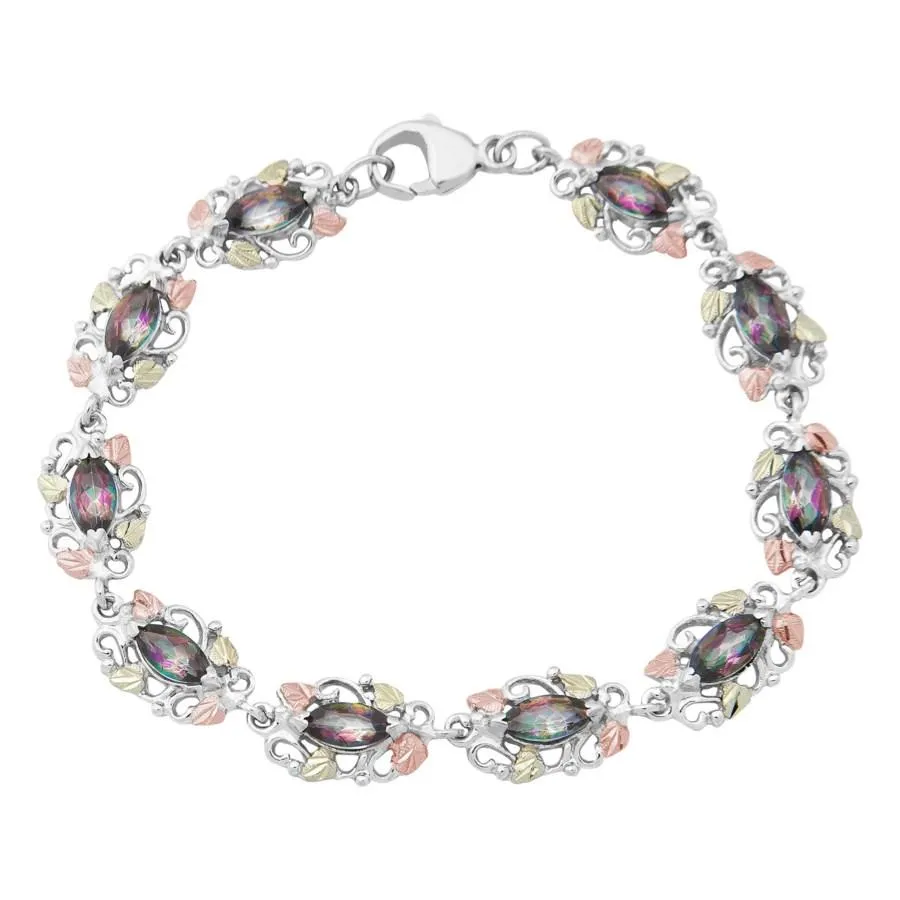 Mystic Fire Topaz Tennis - Sterling Silver Black Hills Gold Bracelet