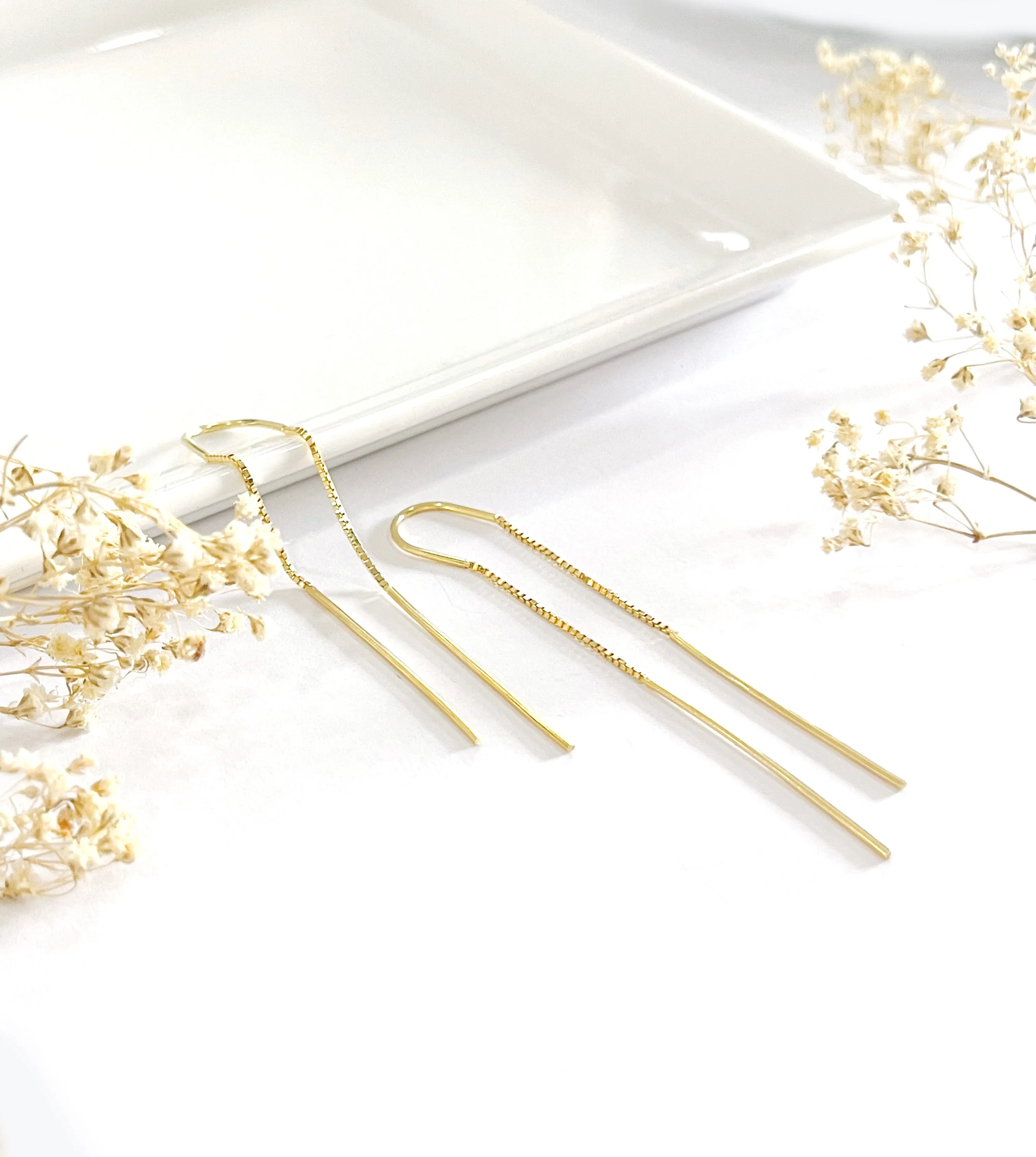 Needle Thread Chain Earrings