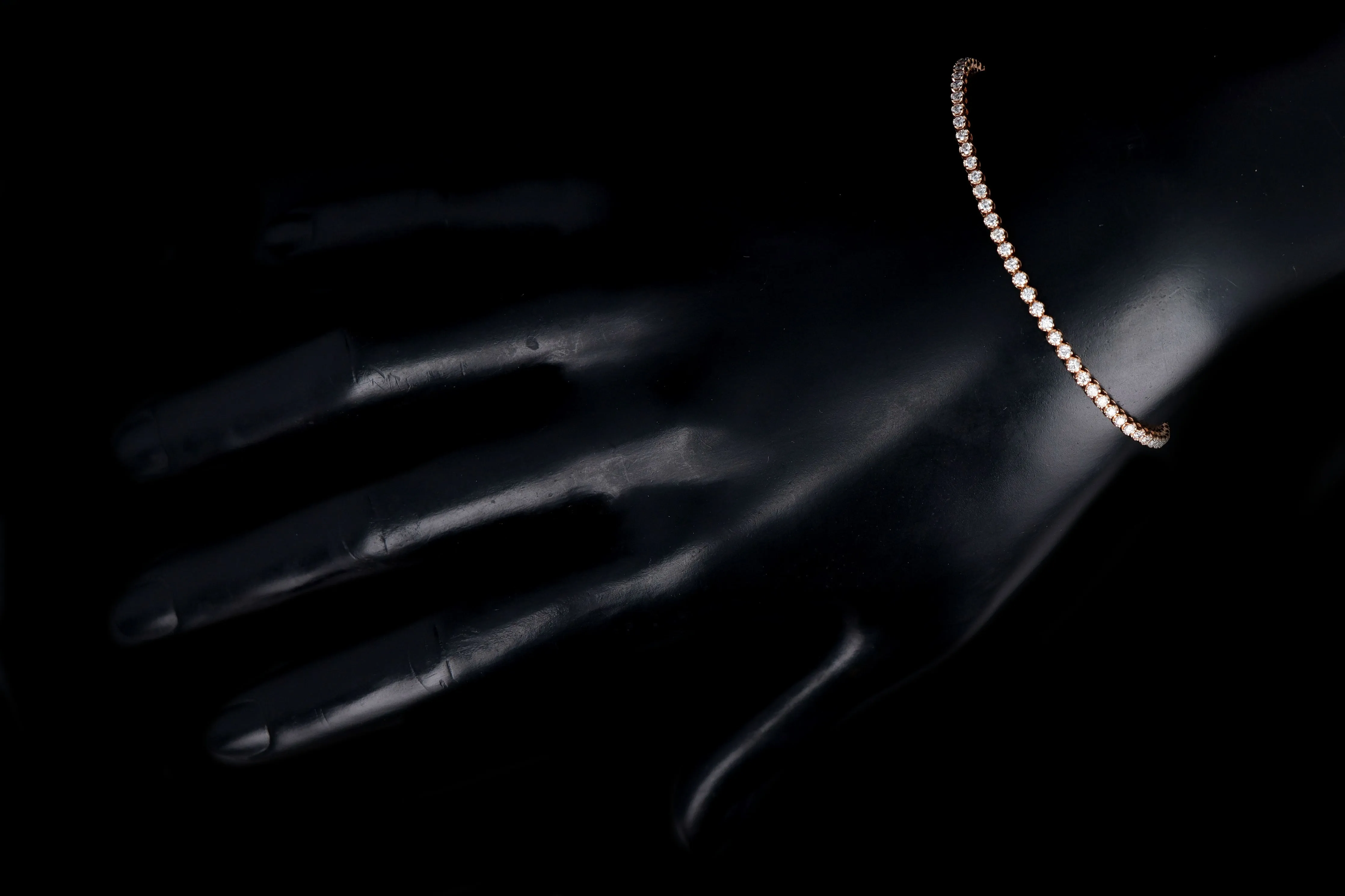 New 14K Rose Gold 1.49 Carat Round Brilliant Diamond Tennis Bracelet