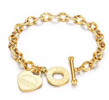 New Fashion Titanium Steel Chain & Link Female Bracelets Bangle Jewelry