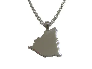 Nicaragua Map Shape Pendant Necklace