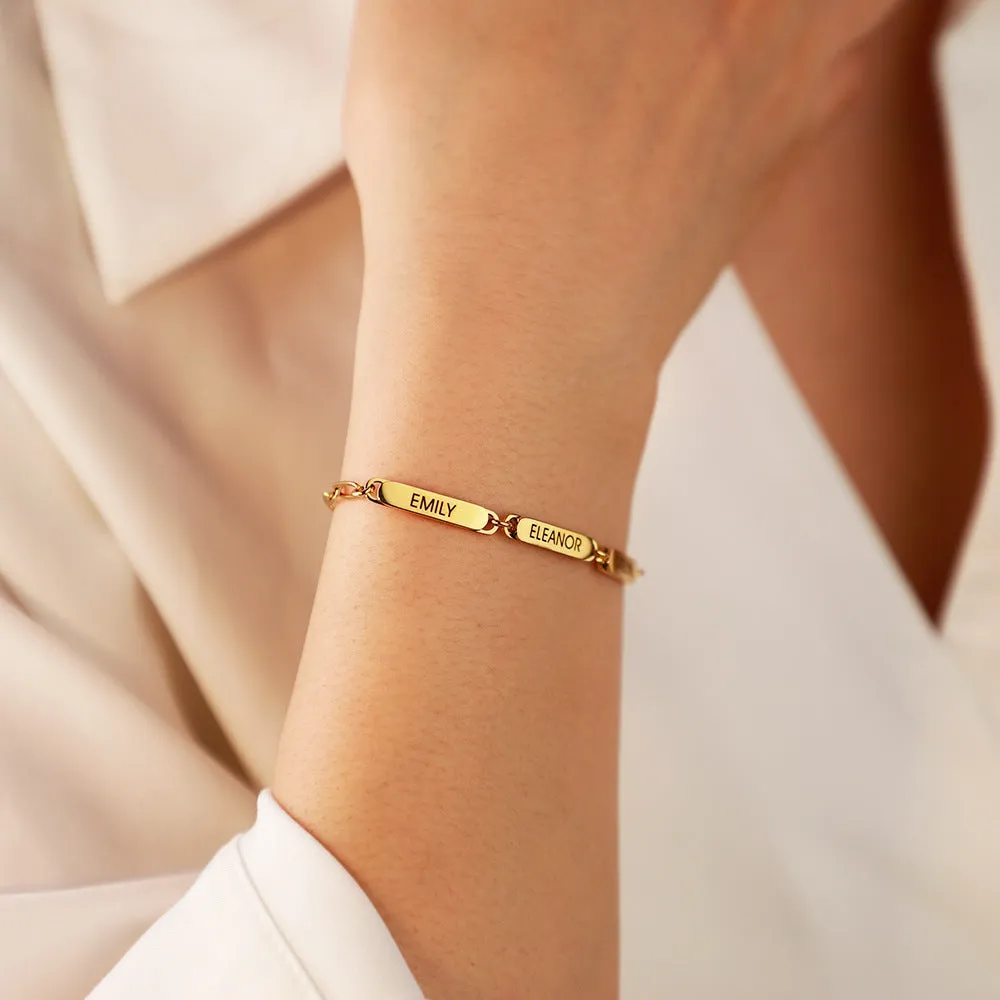 No-tarnish Medical Grade Titanium Square Shop Personalized Bracelets