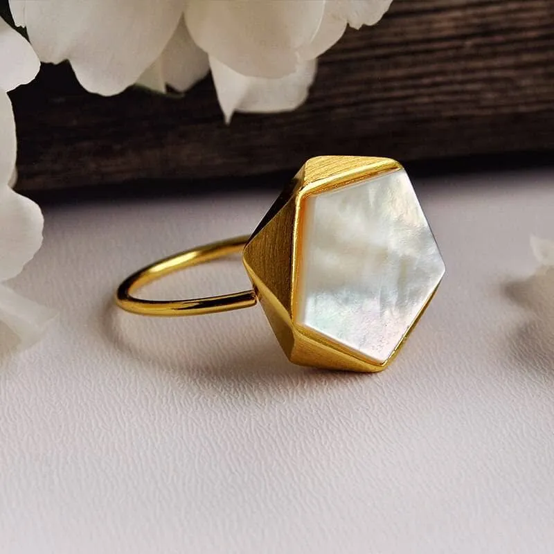 North European Style Geometric Angle Ring
