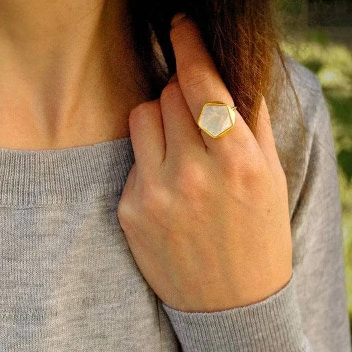North European Style Geometric Angle Ring