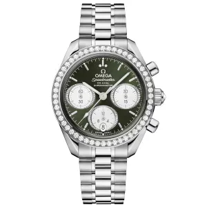 Omega Speedmaster 38, 38mm, Green on Steel Bracelet - 324.15.38.50.60.001