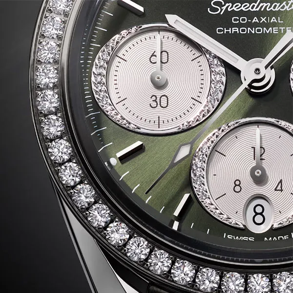 Omega Speedmaster 38, 38mm, Green on Steel Bracelet - 324.15.38.50.60.001