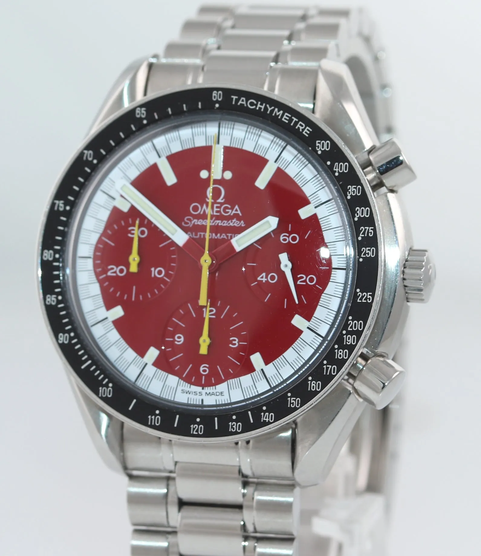 Omega Speedmaster Michael Schumacher Red Steel 39mm Chronograph Watch 3510.61.00