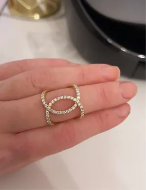 Open Interlocking Diamond Ring