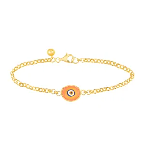 Orange Protection Single JuJu Evil Eye Bracelet in 18K Gold